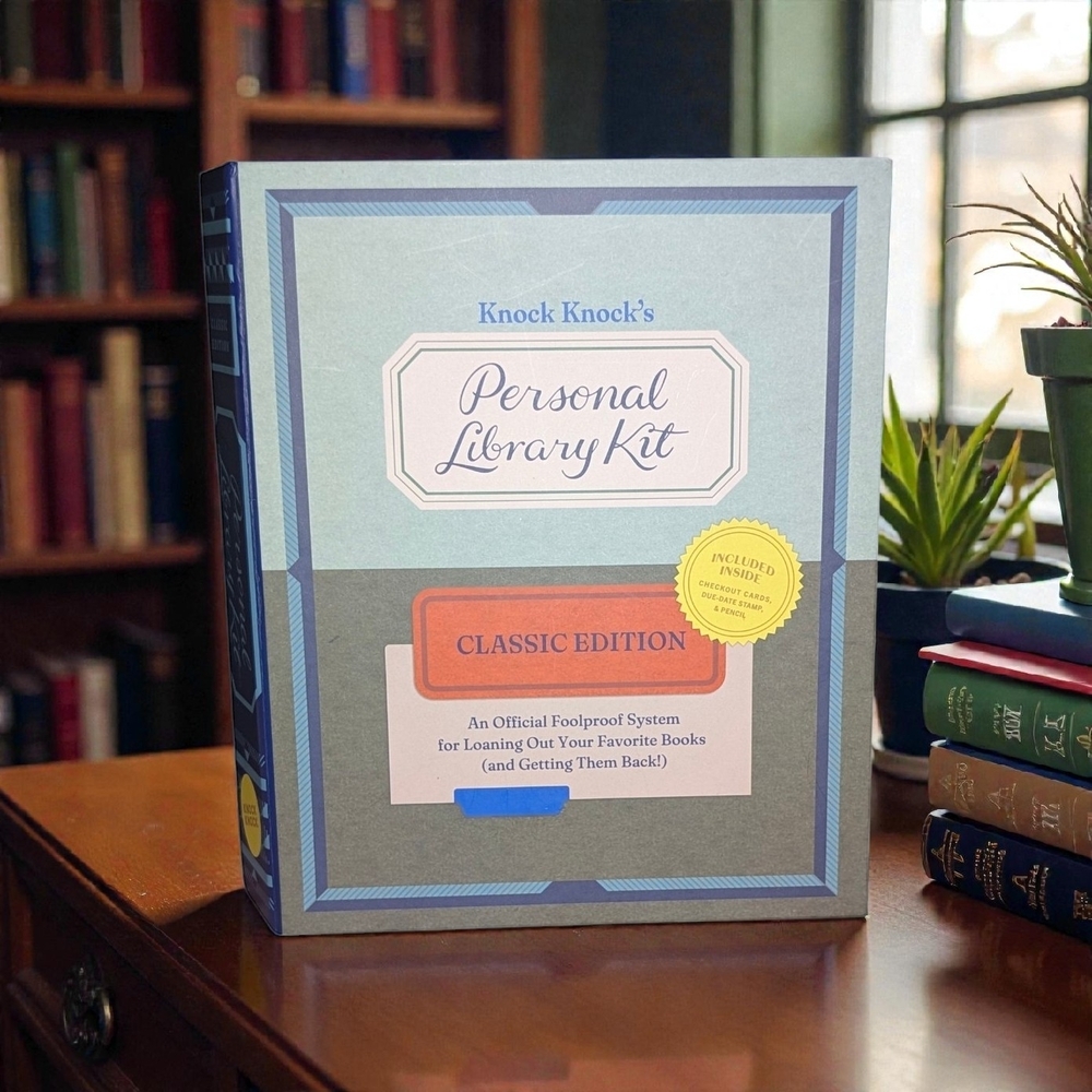 Knock Knock Classic Edition Personal Library Kit in Blue and Gray Brand New
